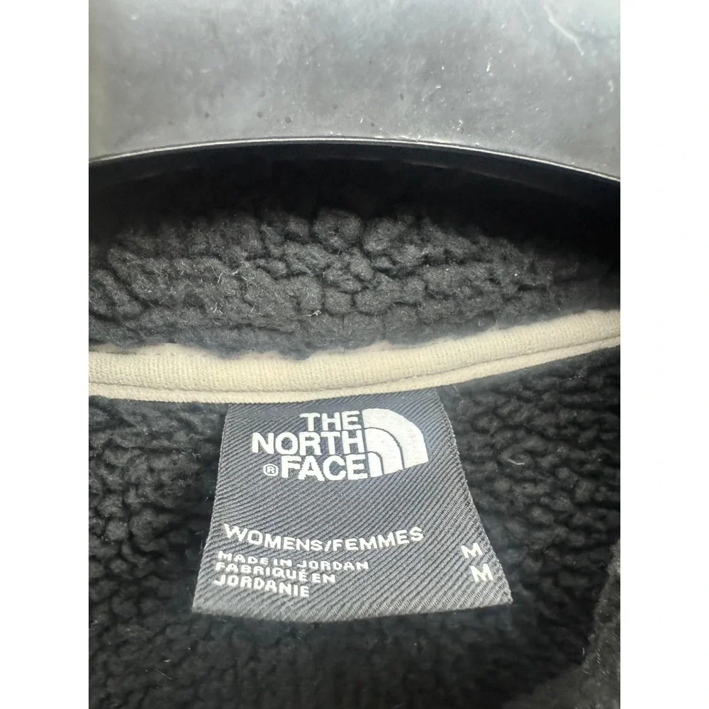 The North Face Gemma Fleece Hooded Sherpa Jacket White Black Womens Size M - Picture 9 of 14